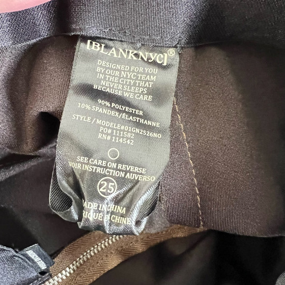 BlankNYC Womens Pants Brown Mid Rise Back Zipper Stretch Faux Suede 25 - Picture 8 of 12
